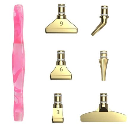 Ergonomischer Stift mit 6 Metall Aufsätzen - Diamond Painting