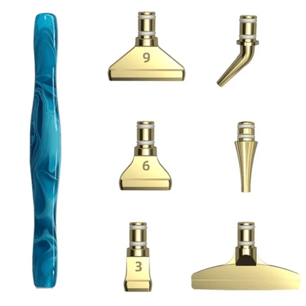 Ergonomischer Stift mit 6 Metall Aufsätzen - Diamond Painting