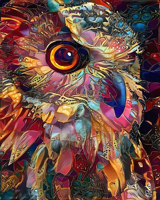 Eule Abstrakt - 5D DIY Diamond Painting