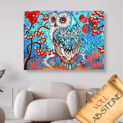 Eule sitzt auf Ast - Voll AB 5D DIY Diamond Painting