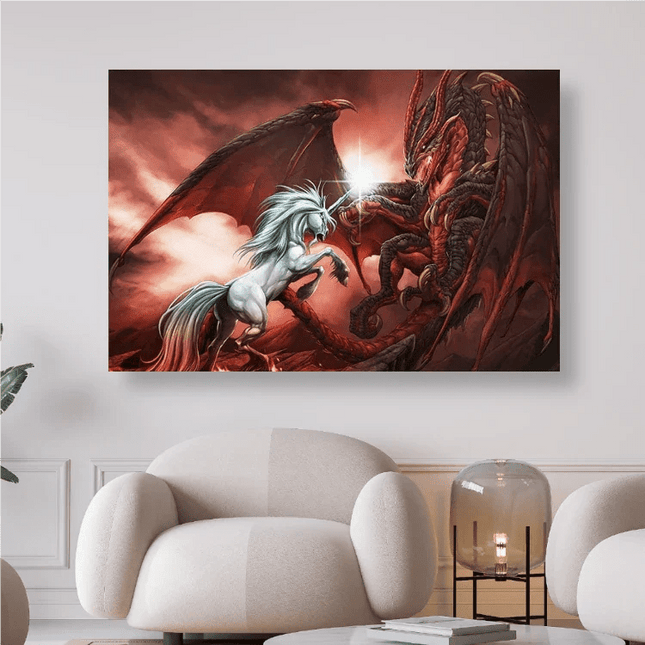 Fantasy Drachen und Einhorn - 5D DIY Diamond Painting