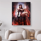 Fantasy Frau rot mit magischer Kugel - 5D DIY Diamond Painting