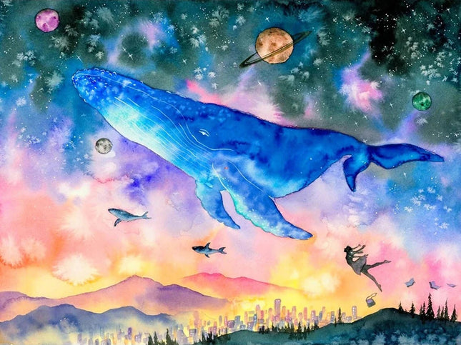 Fantasywelt schweben am Himmel - Voll AB 5D DIY Diamond Painting
