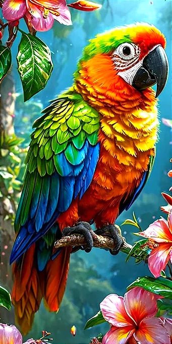 Farbenfroher Papagei - 5D DIY Diamond Painting