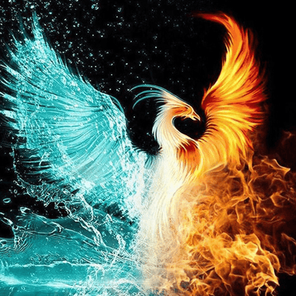 Feuervogel der Elemente Feuer Wasser Phoenix LA -5D DIY Diamond Painting