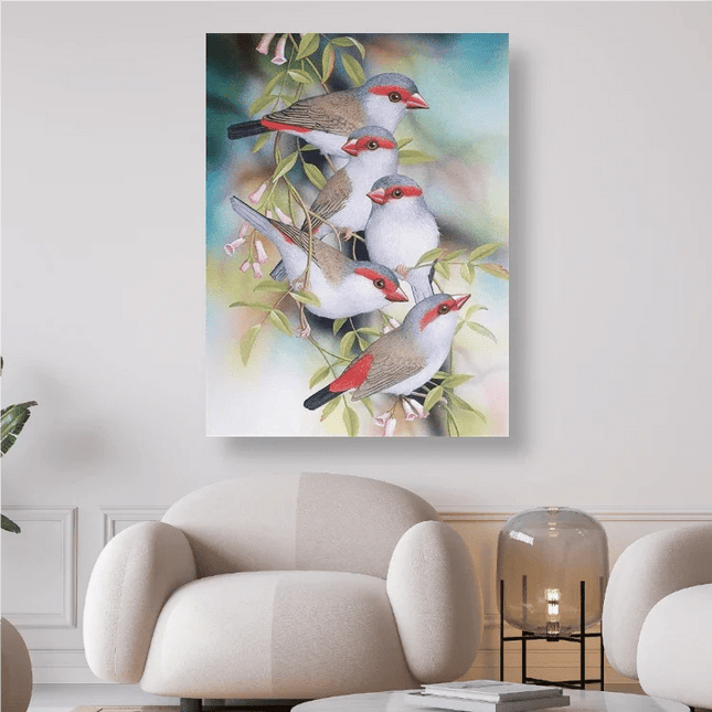 Finken auf Zweig - 5D DIY Diamond Painting