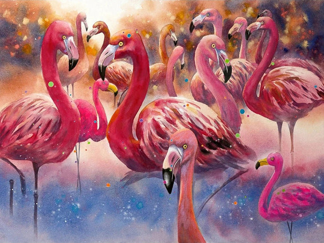 Flamingo Gruppe - Voll AB 5D DIY Diamond Painting