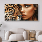 Frau und Leopard - 5D DIY Diamond Painting