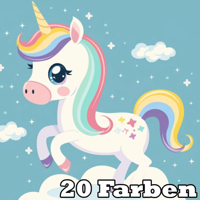 Fröhliches Einhorn Kindermotiv - 5D DIY Diamond Painting