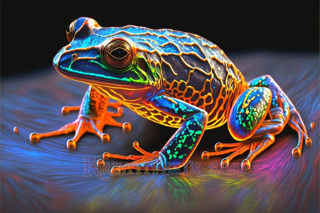 Frosch in Regenbogenfarben - 5D DIY Diamond Painting