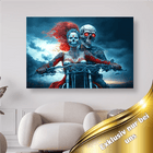 Geisterpaar mit roten Augen auf Motorrad - 5D DIY Diamond Painting