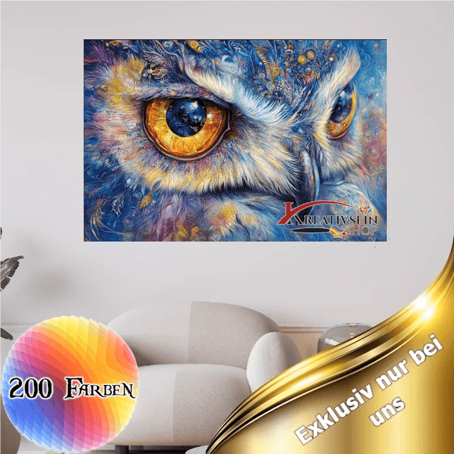 Gesicht der Eule - 5D DIY Diamond Painting