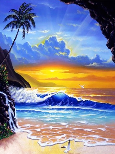 Goldener Himmel vom Sonnenuntergang - 5D DIY Diamond Painting