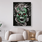 Grüner Schädel mit Drachen - 5D DIY Diamond Painting