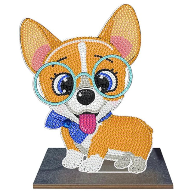 Hund mit Brille Aufsteller - Diamond Painting