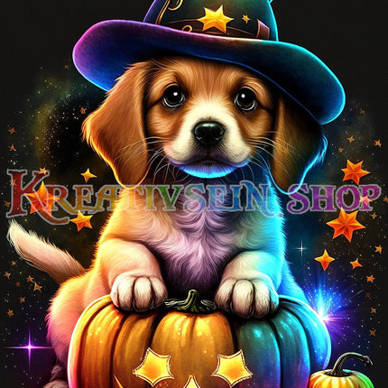 Hund mit Zauberhut - 5D DIY Diamond Painting