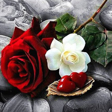 Ich Liebe Dich mit Rosen und Herzen - 5D DIY Diamond Painting