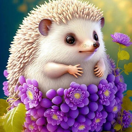 Igel im Blumenkörbchen - 5D DIY Diamond Painting