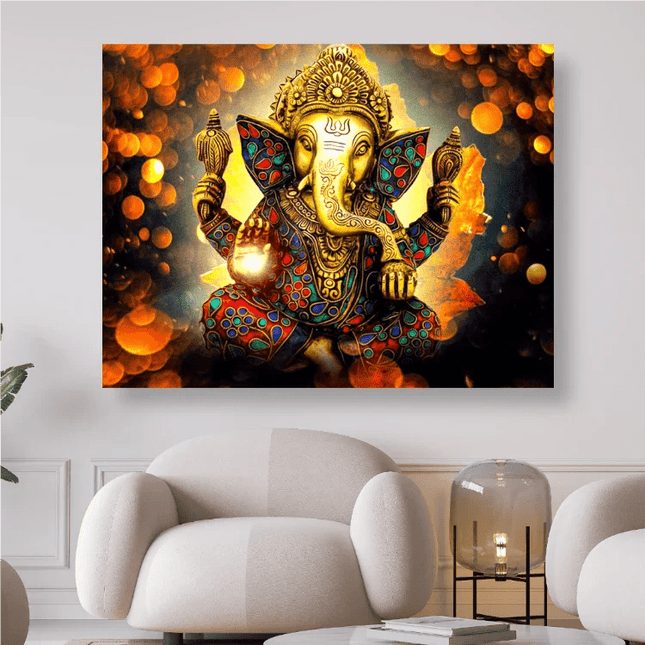 Indischer goldener Elefant - 5D DIY Diamond Painting
