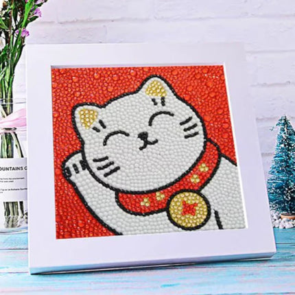 Kätzchen Kindermotiv mit Rahmen - Diamond Painting