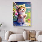 Kätzchen mit Blumenkranz - 5D DIY Diamond Painting
