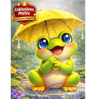 🐸 Kawaii Diamond Painting Set „Süßer Frosch mit Regenschirm“ – Fröhliches DIY Motiv