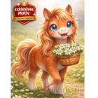 🐴 Kawaii Diamond Painting Set „Süßes Pony mit Blumenkorb“ – Niedliches DIY Motiv