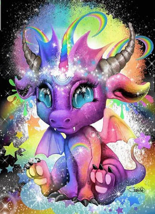 Kleiner bunter Drache - Malen nach Zahlen