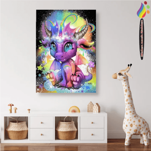 Kleiner bunter Drache - Malen nach Zahlen