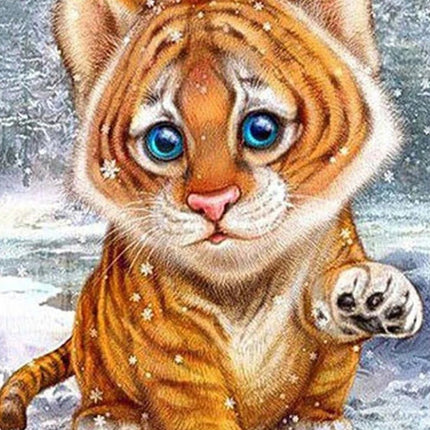 Kleiner Tiger im Winter - 5D DIY Diamond Painting