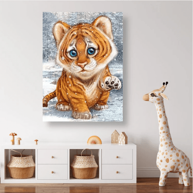 Kleiner Tiger im Winter - 5D DIY Diamond Painting