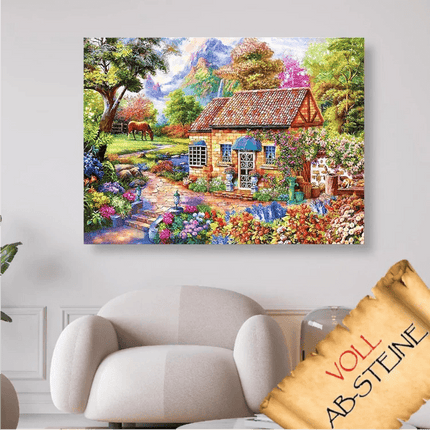 Kleines Landhaus im grünen - Voll AB 5D DIY Diamond Painting
