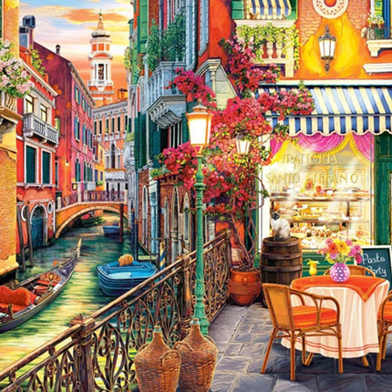 Kleines Restaurant in Venedig - Voll AB 5D DIY Diamond Painting