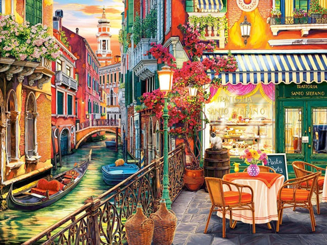 Kleines Restaurant in Venedig - Voll AB 5D DIY Diamond Painting