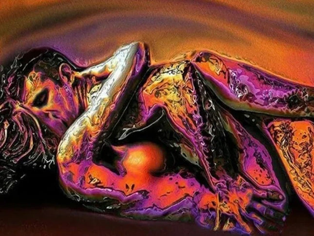 Küssendes Liebespaar eng umschlungen - 5D DIY Diamond Painting