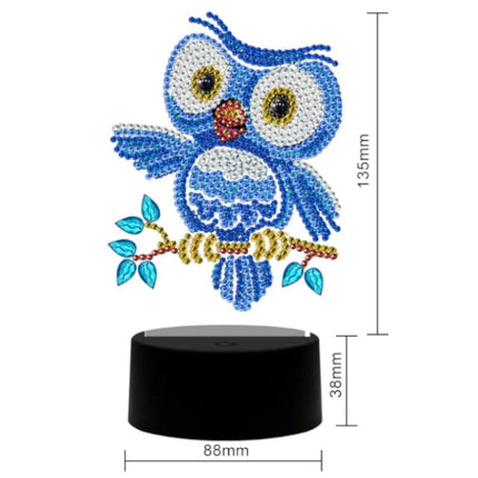 LED Lampe blaue Eule - Diamond Painting