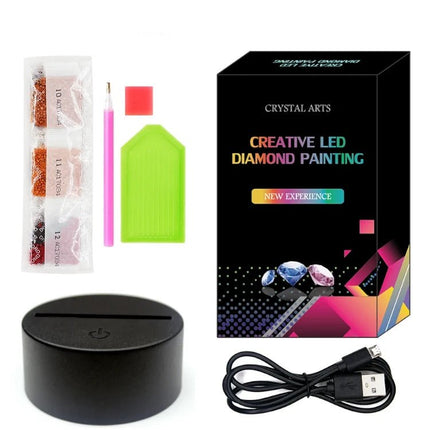 LED Lampe Wolfskopf - Diamond Painting