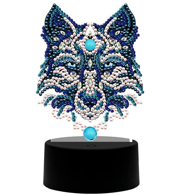 LED Lampe Wolfskopf - Diamond Painting