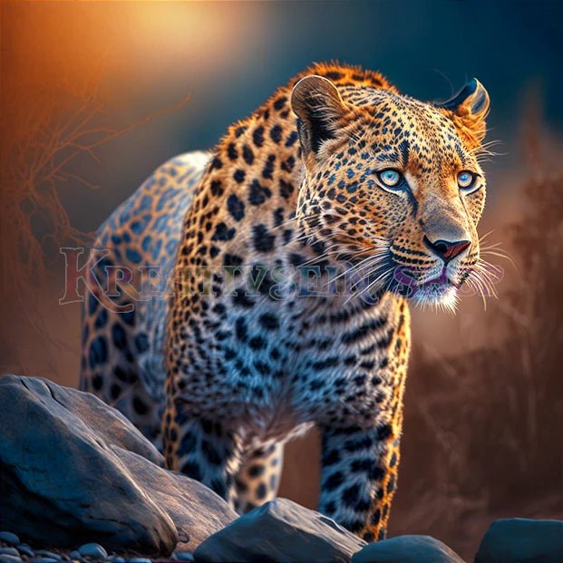 Leopard in Lauerstellung - 5D DIY Diamond Painting