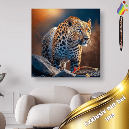 Leopard in Lauerstellung - Malen nach Zahlen