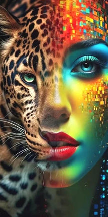 Leopardenfrau - 5D DIY Diamond Painting