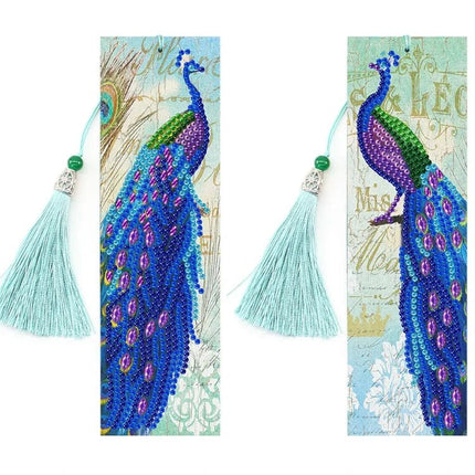 Lesezeichen 2Stk. Pfau - Diamond Painting