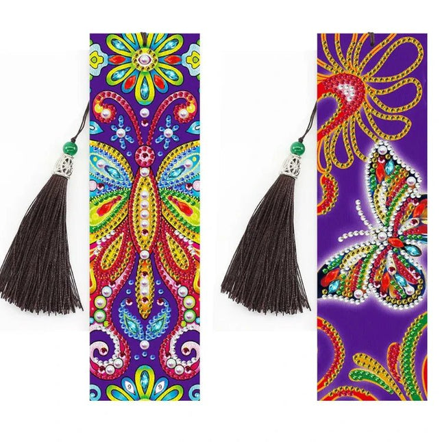 Lesezeichen 2Stk. Schmetterlinge - Diamond Painting