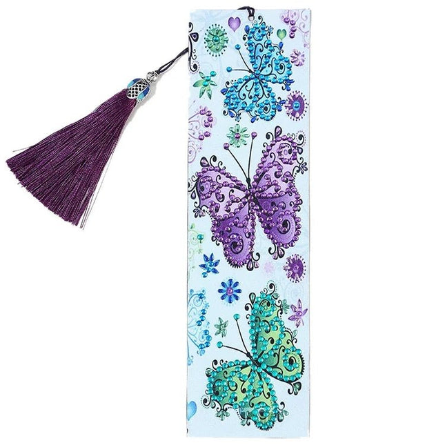 Lesezeichen 3 Schmetterlinge - Diamond Painting