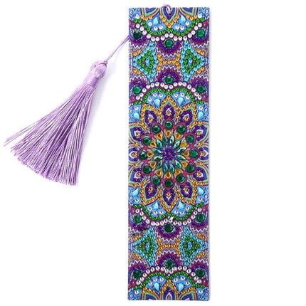 Lesezeichen Mandala lila/gelb - Diamond Painting