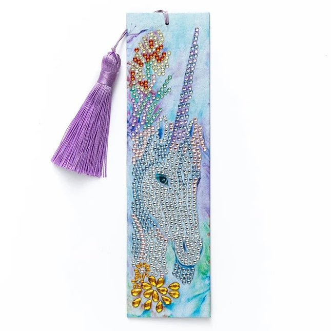Lesezeichen weisses Einhorn - Diamond Painting