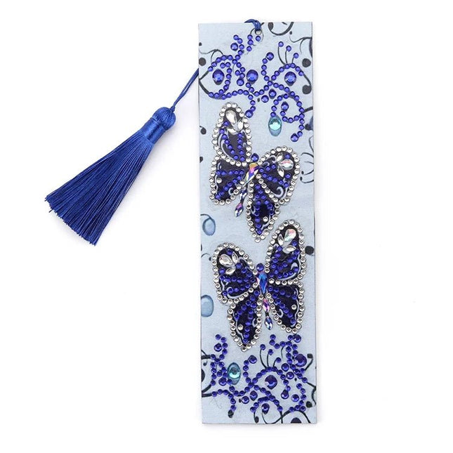 Lesezeichen zwei blaue Schmetterlinge - Diamond Painting