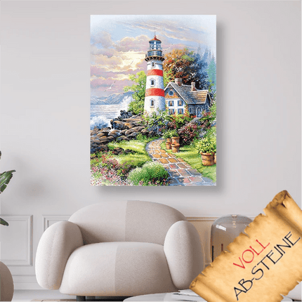Leuchtturm am Meer - Voll AB 5D DIY Diamond Painting