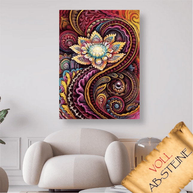 Lotusblüte Mandala Modern - Voll AB 5D DIY Diamond Painting