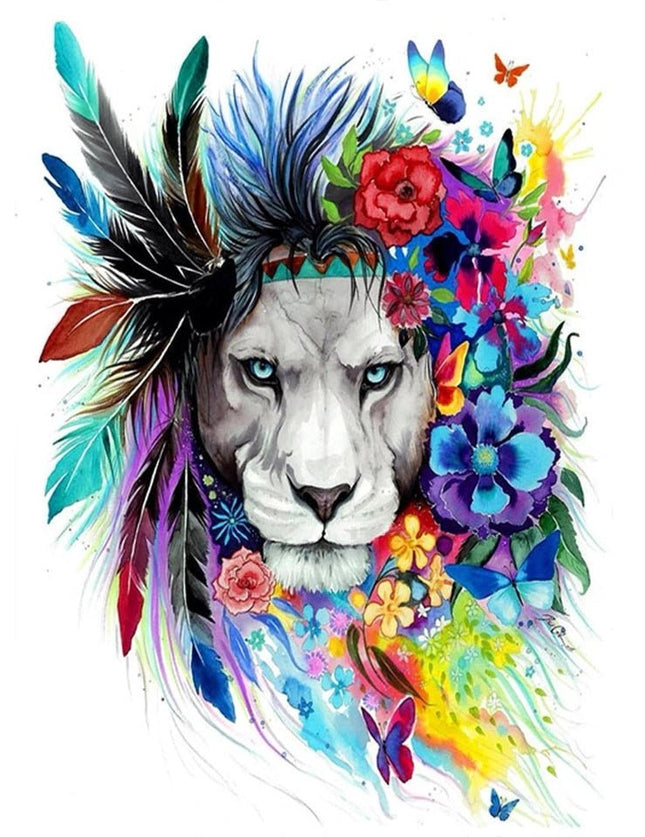 Löwe der Blumen - Voll AB 5D DIY Diamond Painting